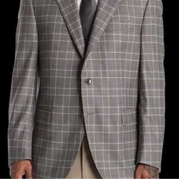 Peter MillarMen's Gray Plaid Blazer. Designer- Wool. Sz 46/XLExcellent Cond!